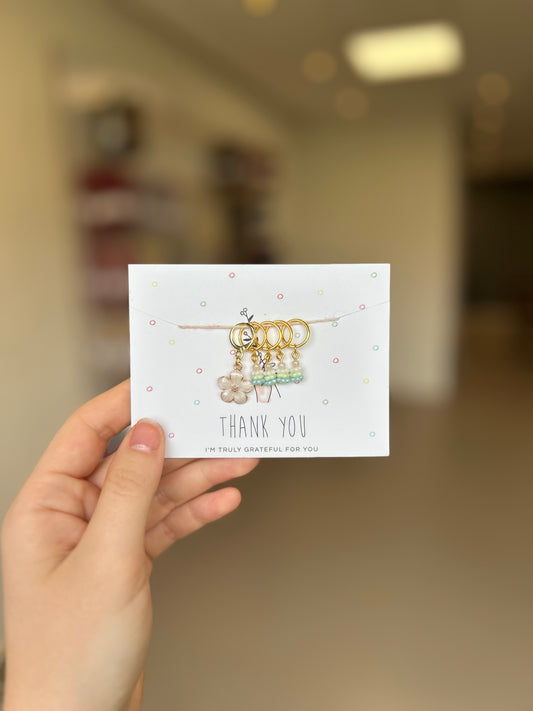 Pastel blooms stitch marker set