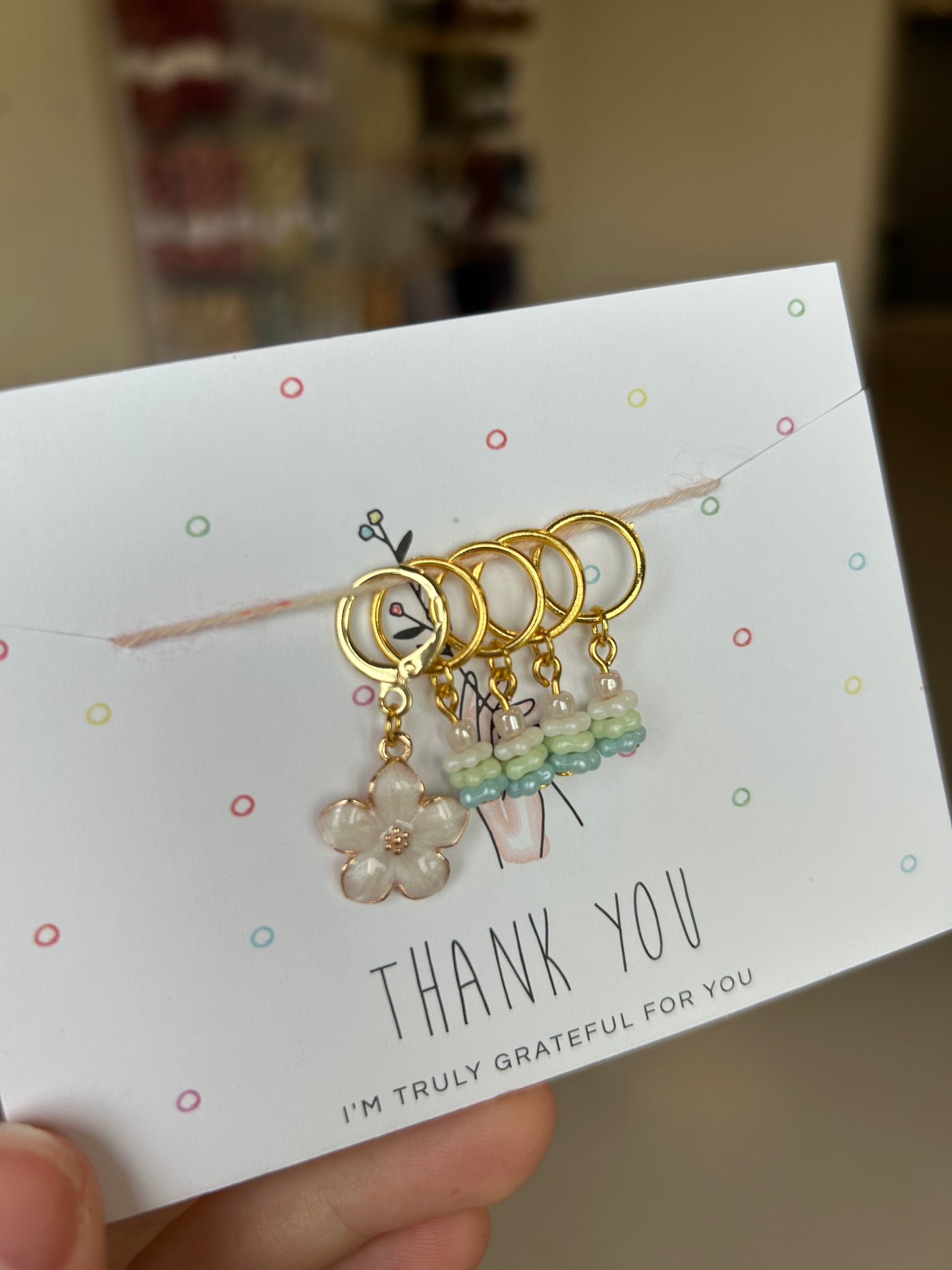 Pastel blooms stitch marker set