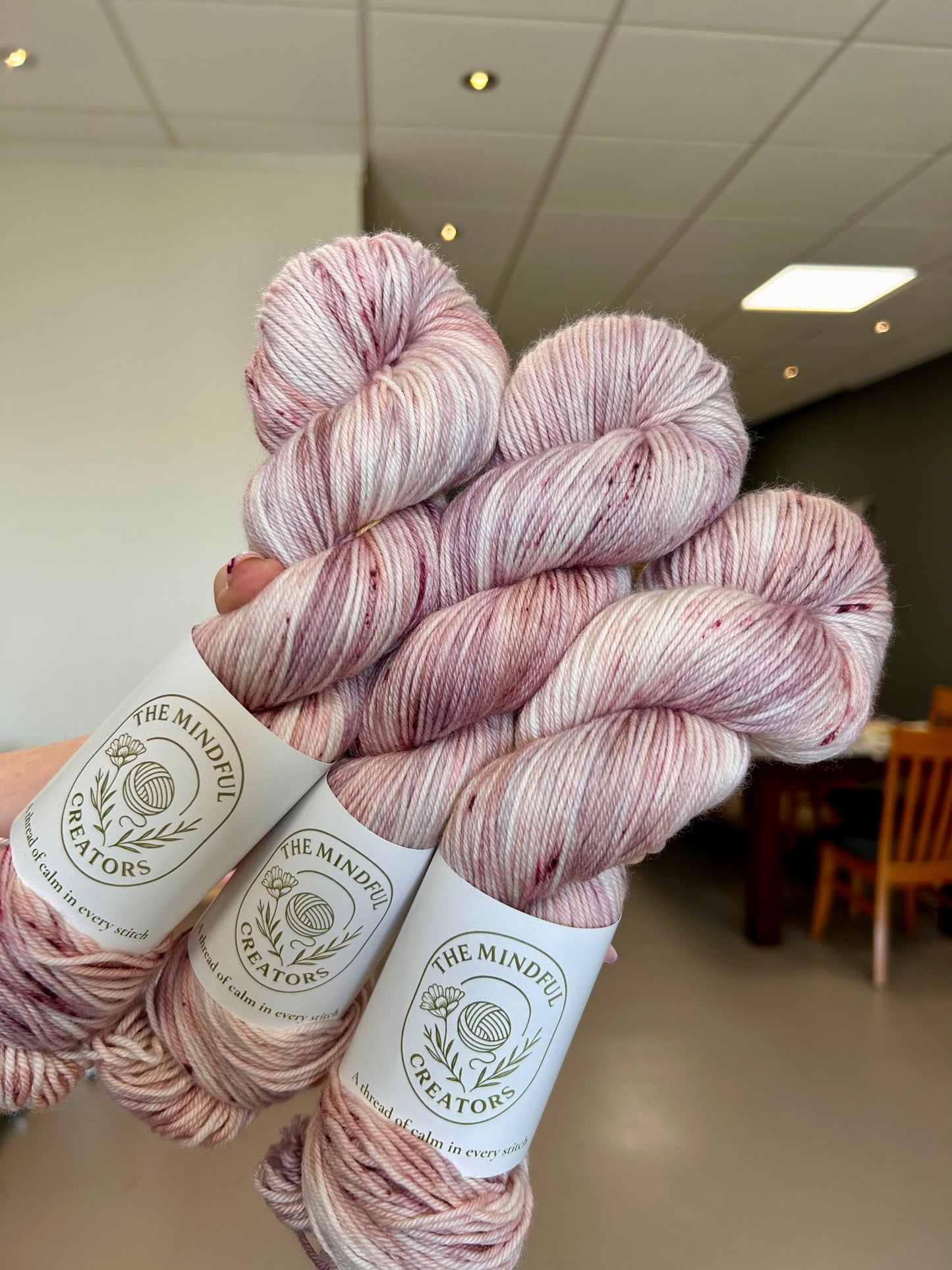 OOAK - pastel pink speckle - Sock DK