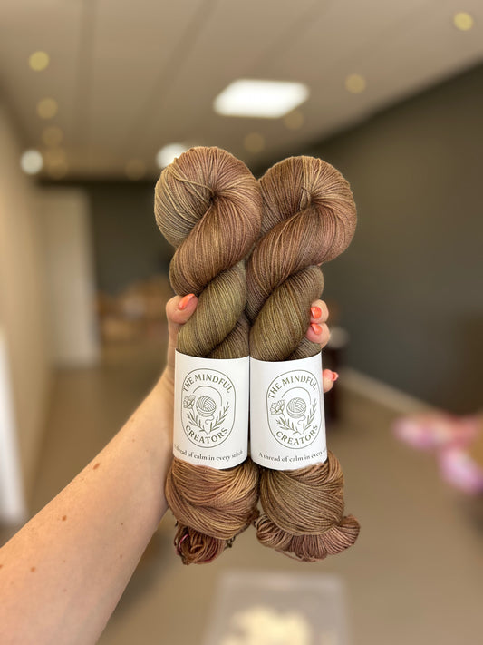 OOAK brown - dye workshop leftover - Soulful Sock