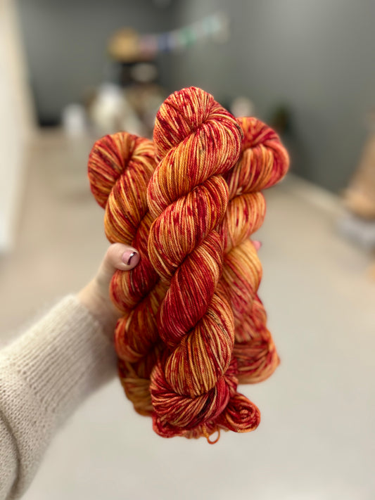 One of a kind - Sock DK - orange red