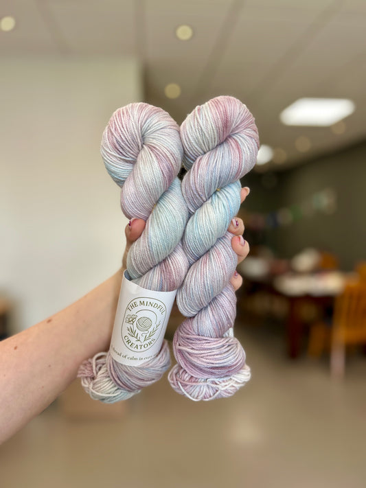 OOAK - pastel pink blue - Sock DK
