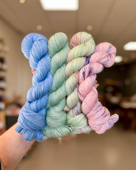 Clouds collection swatch leftovers - Soulful Sock